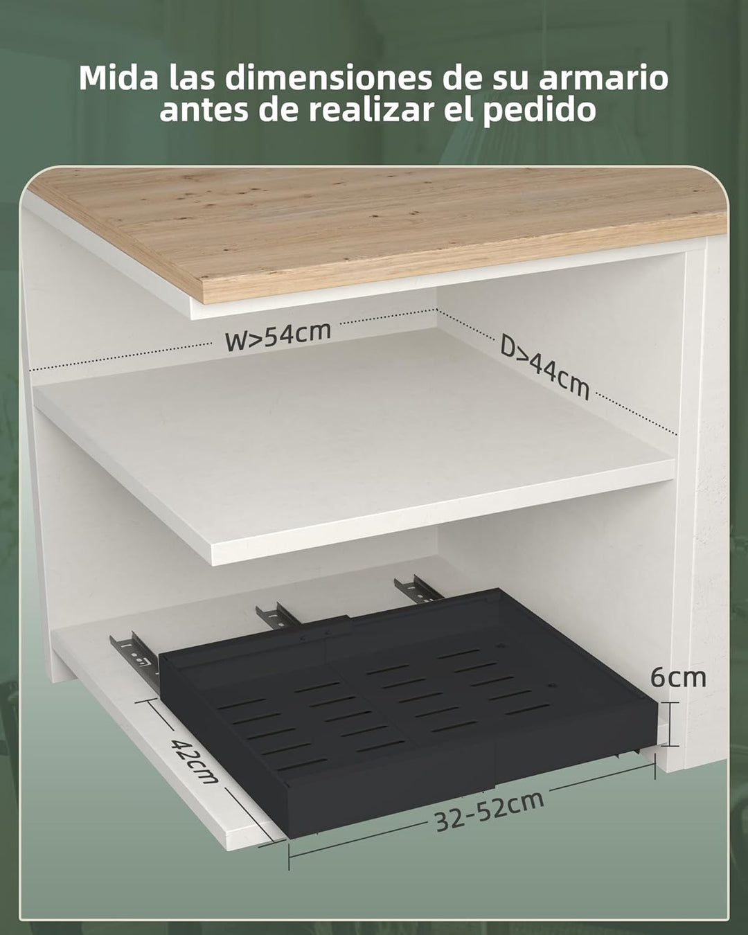 NETEL 2er-Pack Teleskopschublade Ausziehbarer Schubladen Organizer Einstellbare Breite 32-52cm für K