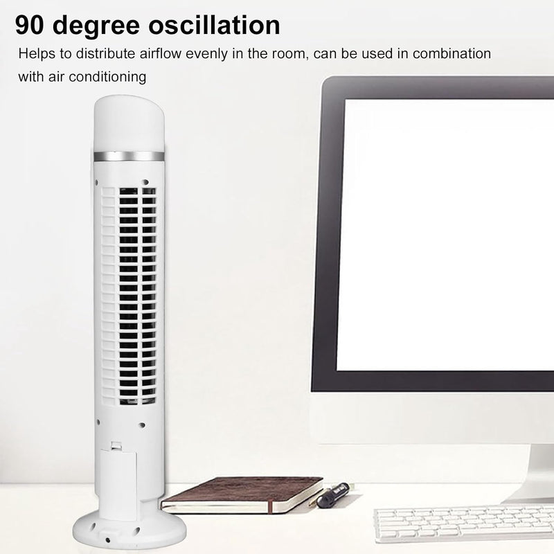 EIMSOAH Turmventilator für Schlafzimmer, 90 Grad Oszillierender Ventilator, Leiser Tragbarer USB-Tis