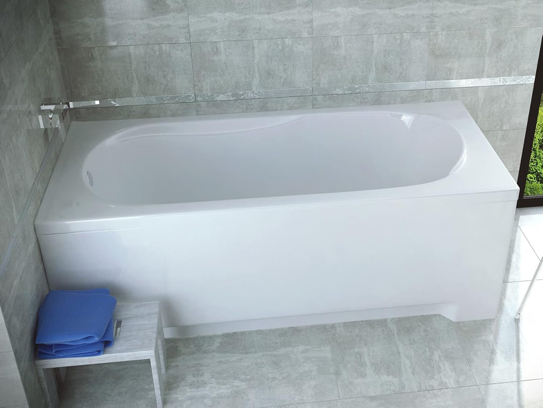KOLMAN Badewanne BONA Rechteck 190x80 mit Wannenträger, Ablaufgarnitur und Füssen Komplettset 4in1 P