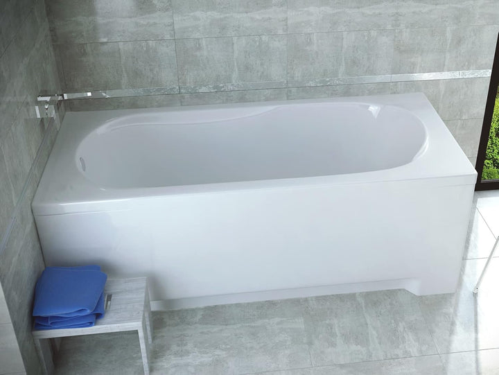 KOLMAN Badewanne BONA Rechteck 190x80 mit Wannenträger, Ablaufgarnitur und Füssen Komplettset 4in1 P