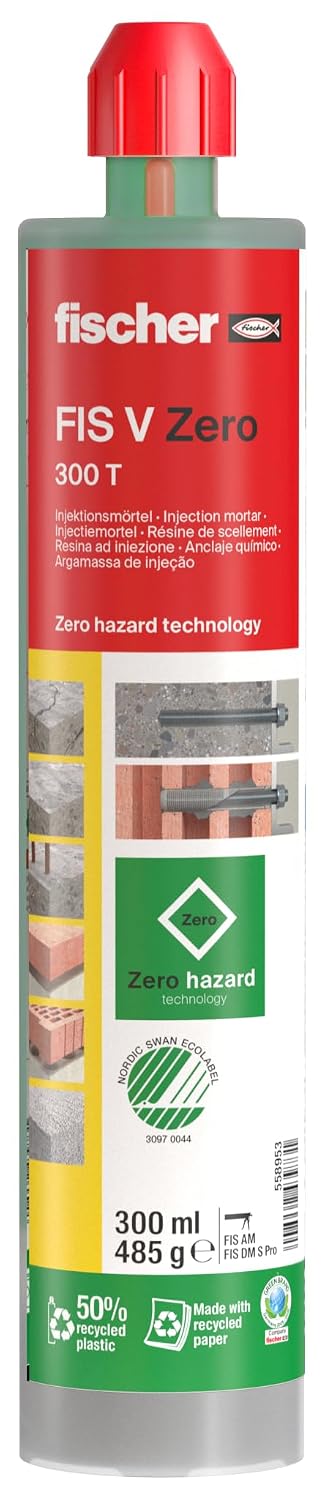 fischer Injektionsmörtel FIS V Zero 300 T im handlichen Sixpack, der umweltschonende, wetterfeste Mo