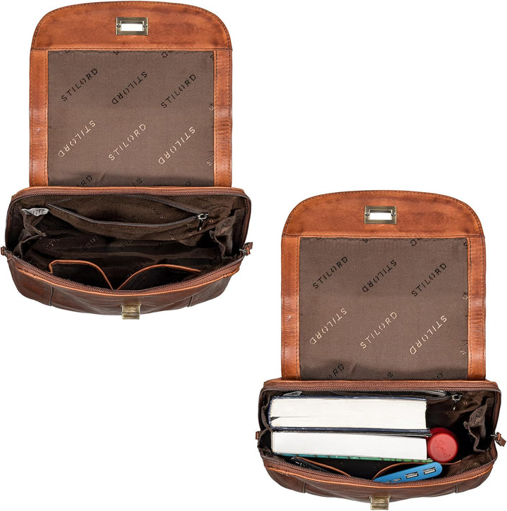 STILORD 'Victoria II' Lederrucksack Damen Vintage Rucksack für 13 Zoll MacBook DIN A4 Elegante Rucks