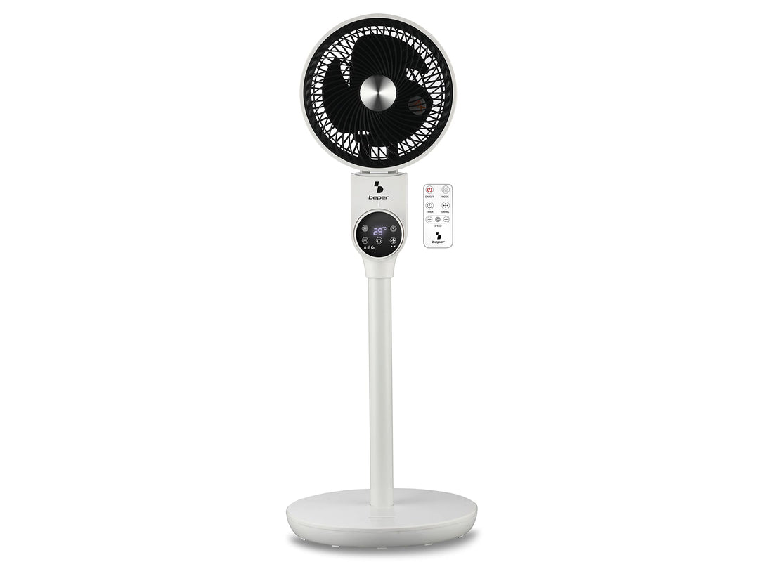 BEPER P206VEN161 Standventilator mit Fernbedienung und LED Display, Luftzirkulation Ventilator Oszil
