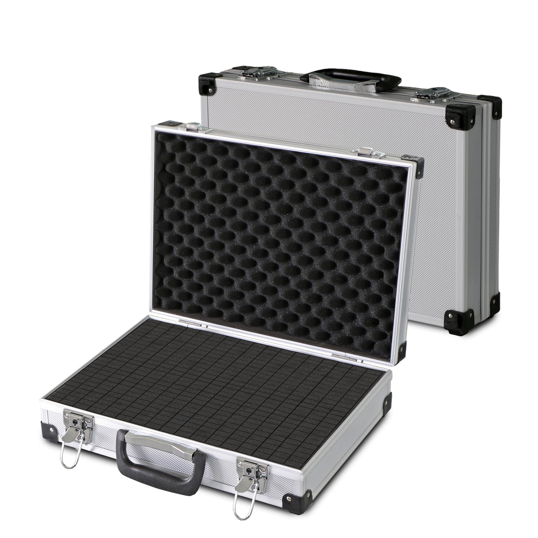 PeakTech 7265, Transportkoffer für Messinstrumente, widerstandsfähiger Aluminiumkoffer, Werkzeugfach