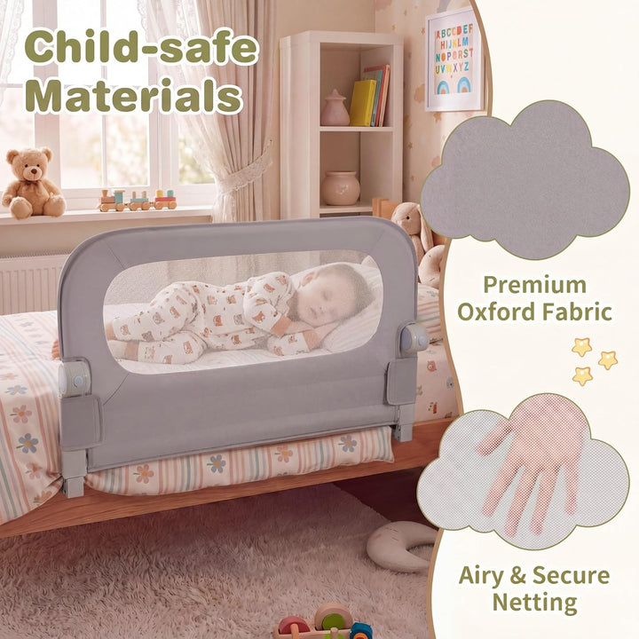 RELAX4LIFE Bettgitter Rausfallschutz, 80 x 60 cm, zusammenklappbares Bettschutzgitter, Kinderbettgit