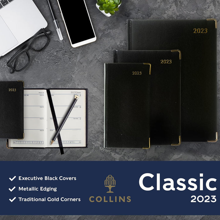 Collins Classic Compact Day to Page (Appt) 1250 V 2023 Compact Schwarz, Compact Schwarz