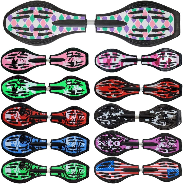 FunTomia Waveboard Original ABEC9 Kugellager inkl. Tasche - Bis 120kg - (Verschiedene Farbdesigns) L