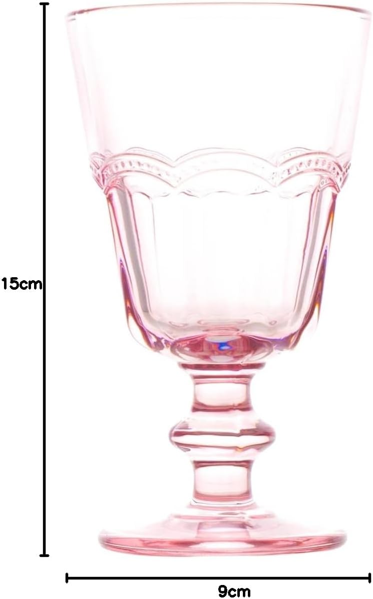 H&amp;h set 4 calici in vetro flamingo rosa cl18