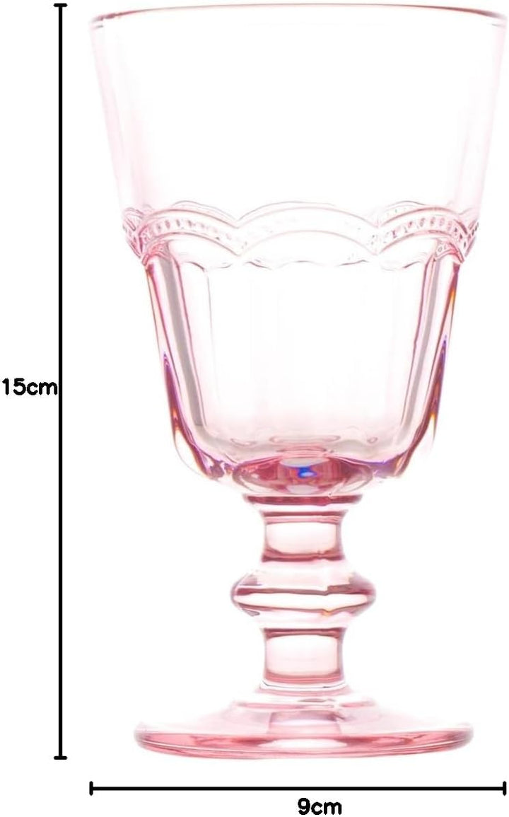 H&amp;h set 4 calici in vetro flamingo rosa cl18