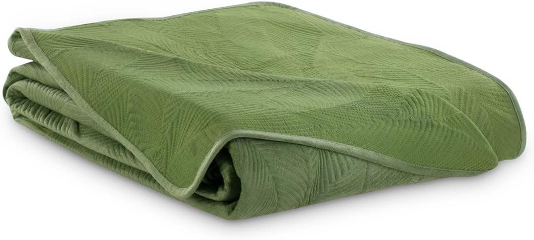 AmeliaHome Tagesdecke 220x240 cm gestrickt Velvet Samt Palsha Olive Palsha Olive 220x240 cm, Palsha
