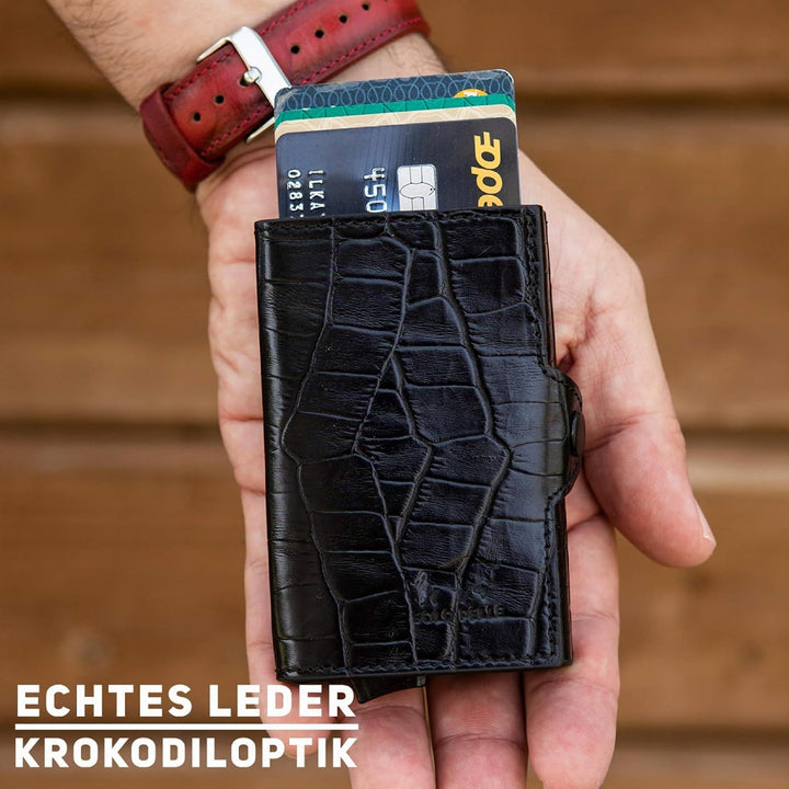 Solo Pelle Kartenetui | Kreditkartenetui | Leder Geldbörse Slim Wallet Portmonee | Geldbeutel mit RF