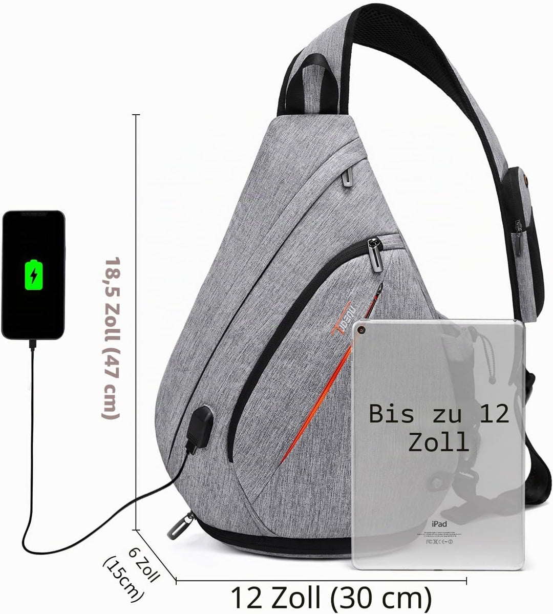 TUDEQU Unisex 758 Tragetasche (1er Pack) L Gray Match Black, L Gray Match Black