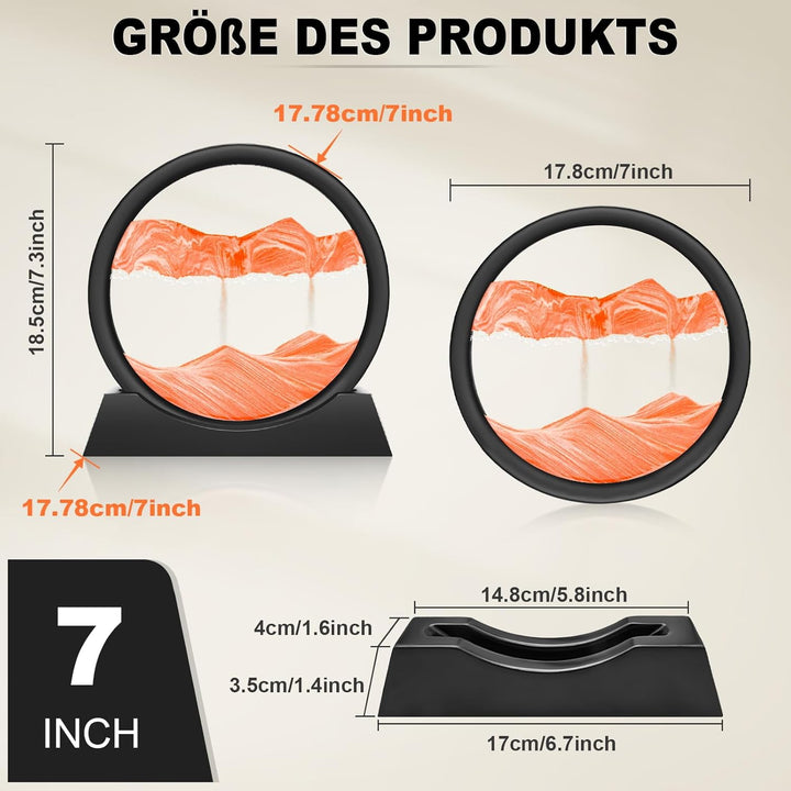 Wai Danie Sandbilder zum Drehen 3D Sandscape - die Sandkunst in Tiefsee Fliessende Sandmalerei Sandb