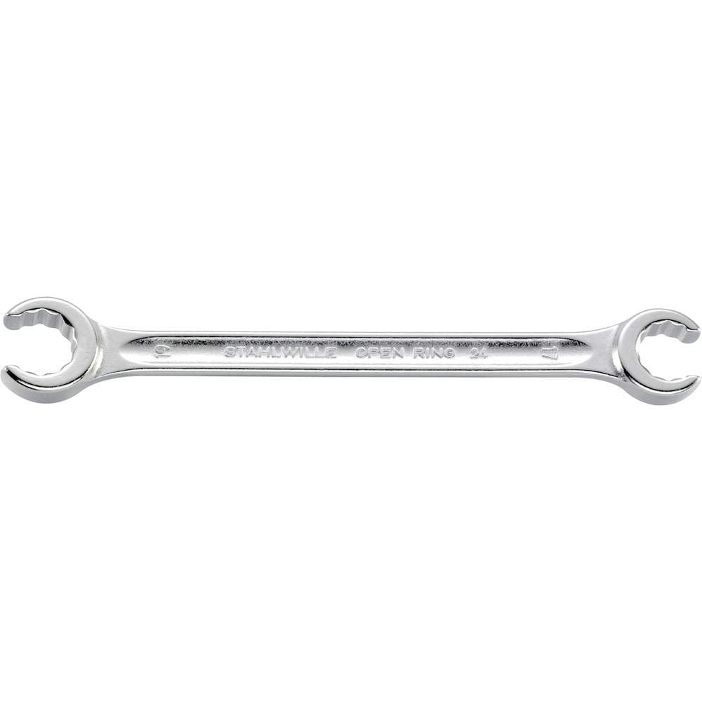 Stahlwille 24 Offene Doppelringschlüssel, abgewinkelt, Open-Ring, 17 x 19 mm, 41081719, 17 x 19 mm