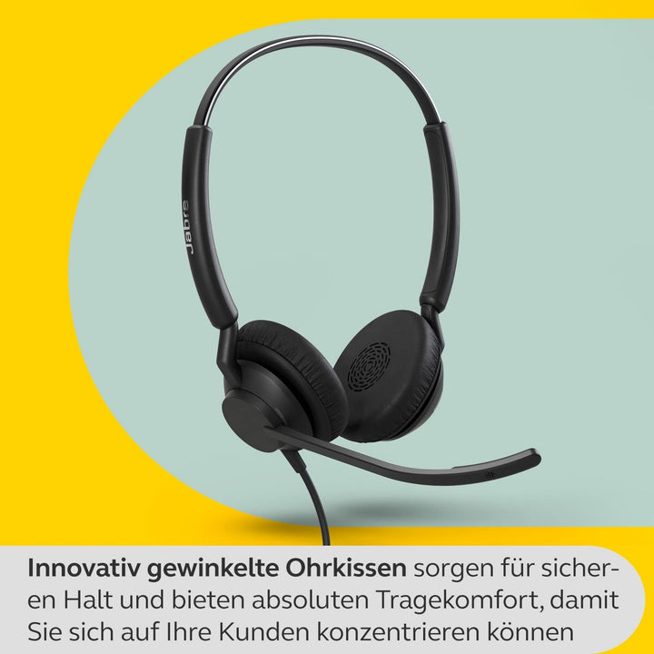 Jabra Engage 40 kabelgebundenes Stereo-Headset mit Inline Anrufsteuerung, geräuschunterdrückender 2-