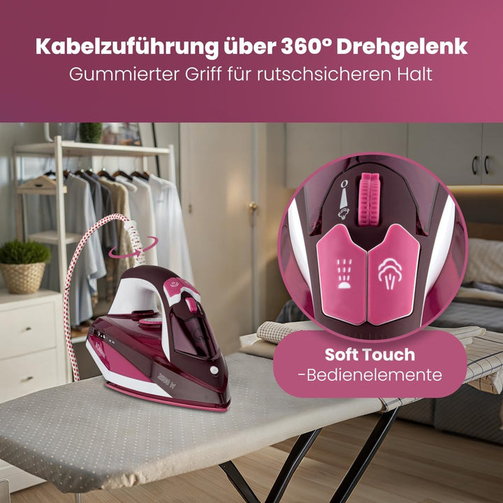 Bomann® Dampfbügeleisen | Dampfbügelautomat | 7 Funktionen | 4-stufige Dampfregelung | Keramiksohle