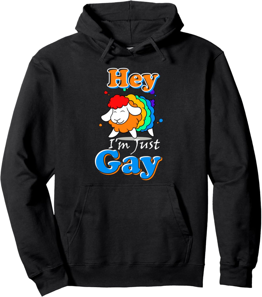 Ich bin nur schwule regenbogenfarbene Schafe Pullover Hoodie