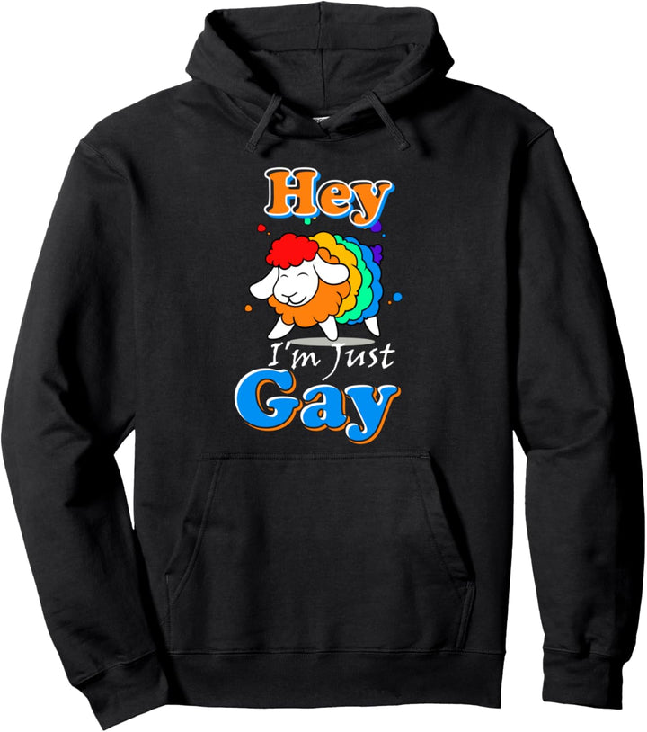 Ich bin nur schwule regenbogenfarbene Schafe Pullover Hoodie