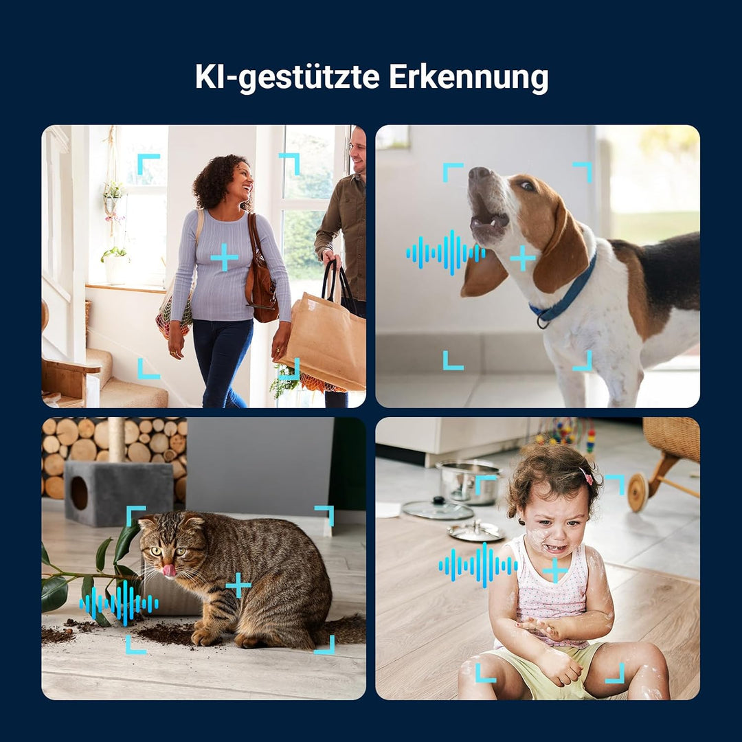 EZVIZ C6N G1 4K 8MP Überwachungskamera Innen, 2,4/5 GHz WLAN Baby Kamera, 360° PTZ, Auto-Zoom-Track,