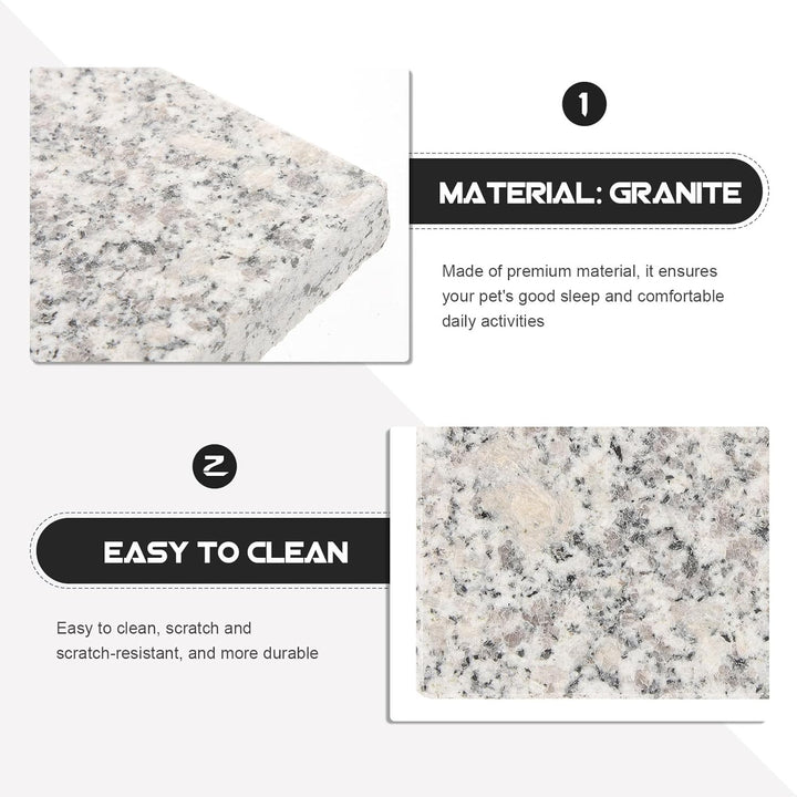 HEMOTON 2 Stück Kühlplatte aus Granit für Haustiere und Kleintiere 9x9cm mit Wärmespeicherung und Le