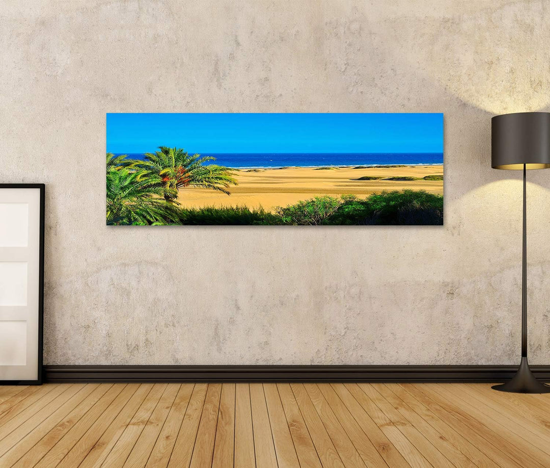 Bild Bilder auf Leinwand ein Blick auf das Naturschutzgebiet der Dünen von Maspalomas auf Gran Canar
