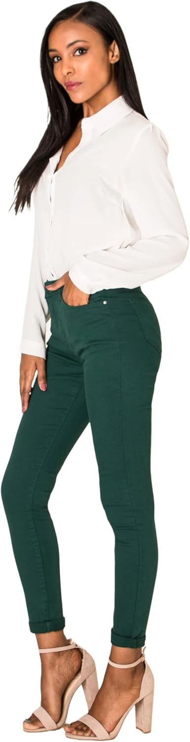 Nina Carter P109 Damen Skinny Fit Jeans High Waist Slim Hose Figurbetonte Stretch Jeanshose S Slim T