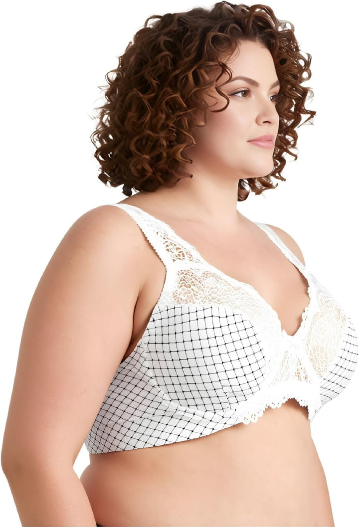 Curve Muse Damen Minimizer Ungefütterter Bügel-BH mit Spitzenstickerei - 2er Pack 110C Buttermilchdr