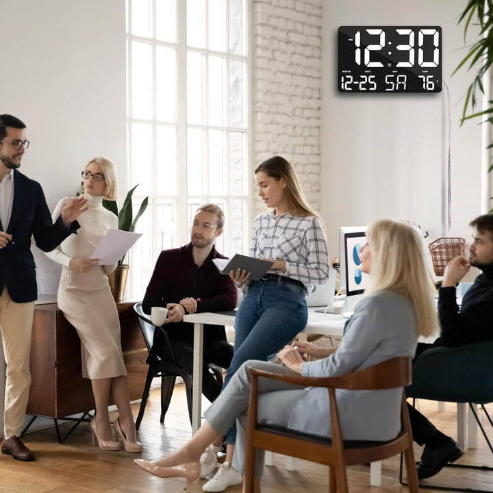 SZELAM Digitaluhr Grosses Display,11,5" Digitaler Kalenderwecker mit Funkfernbedienung,LED Übergross