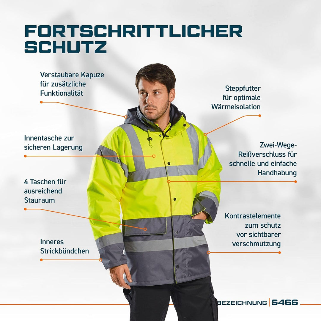 Portwest Warnschutz Kontrast Traffic-Jacke, Grösse: XXXL, Farbe: Rot/Marine, S466RNRXXXL rot / marin