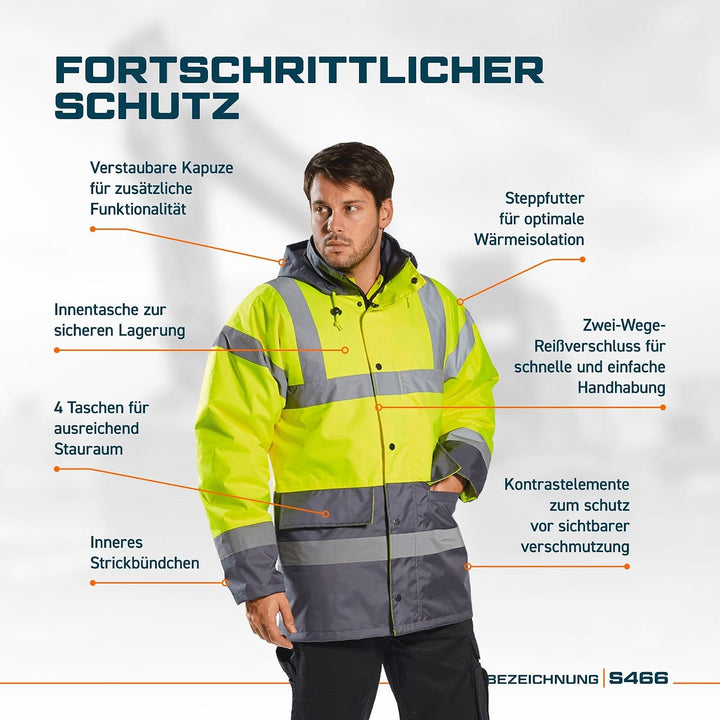 Portwest Warnschutz Kontrast Traffic-Jacke, Grösse: XXXL, Farbe: Rot/Marine, S466RNRXXXL rot / marin