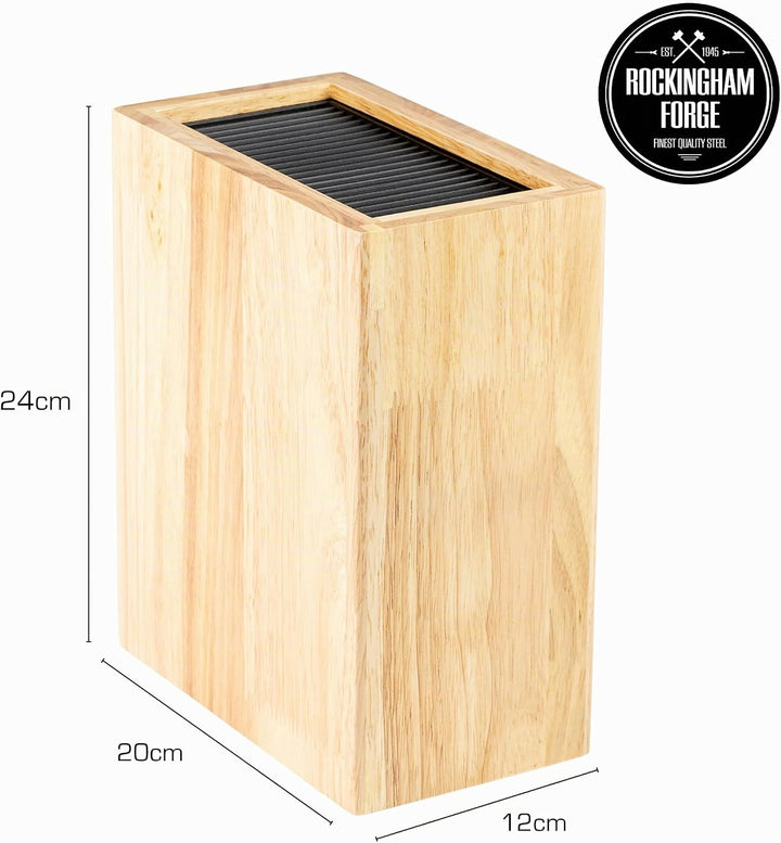 Rockingham Forge Leeres Messerblock, Kautschukholz, 18.5 x 10.5 x 22.5 cm, aufrecht, Leeres Messerbl