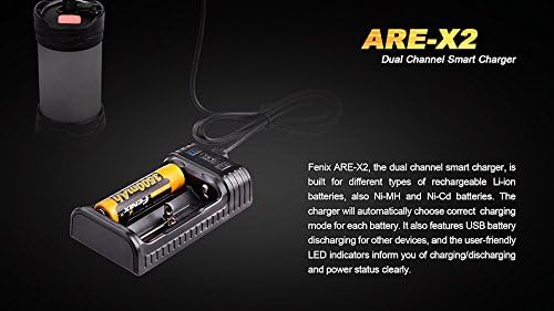 fenix Are-X2 Mehrfach-Ladegerät, kompatibel mit USB und Micro USB, Li-Ion, NI-MH, NI-Cd, Standard