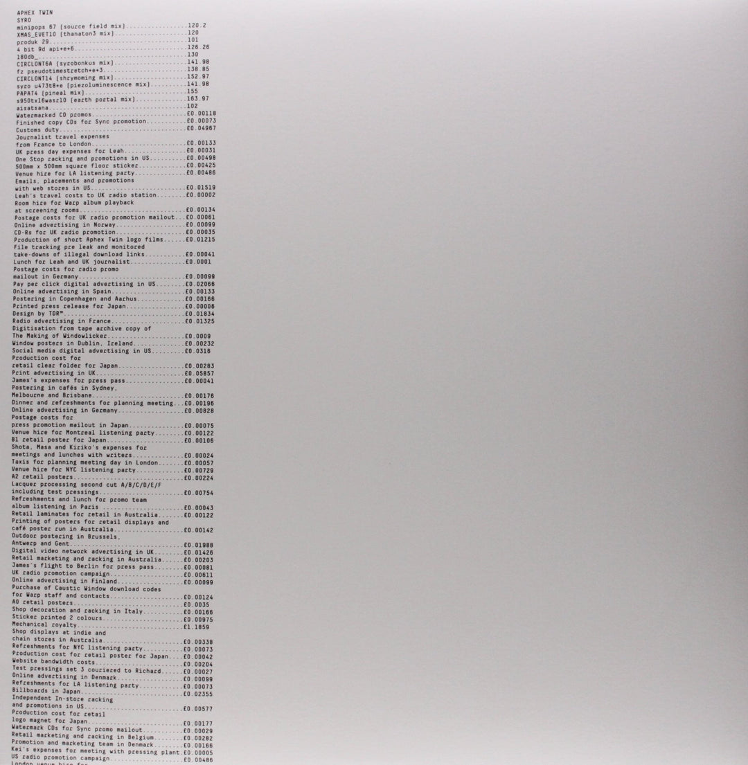 Syro, Vinyl
