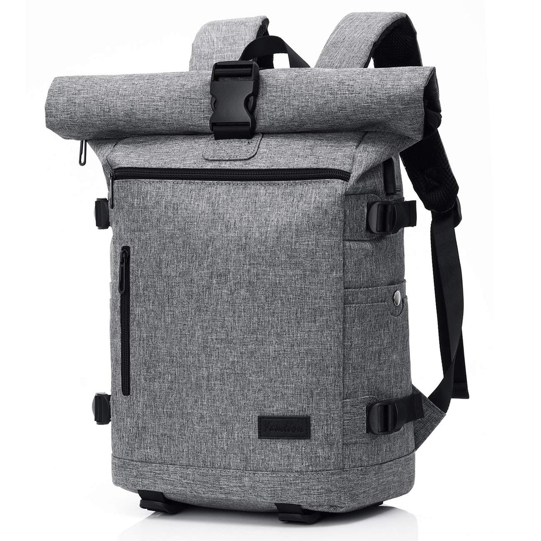 YAMTION Laptop Rucksack Herren,Rolltop Rucksack Schulrucksack Jungen Teenager mit USB Ladeanschluss