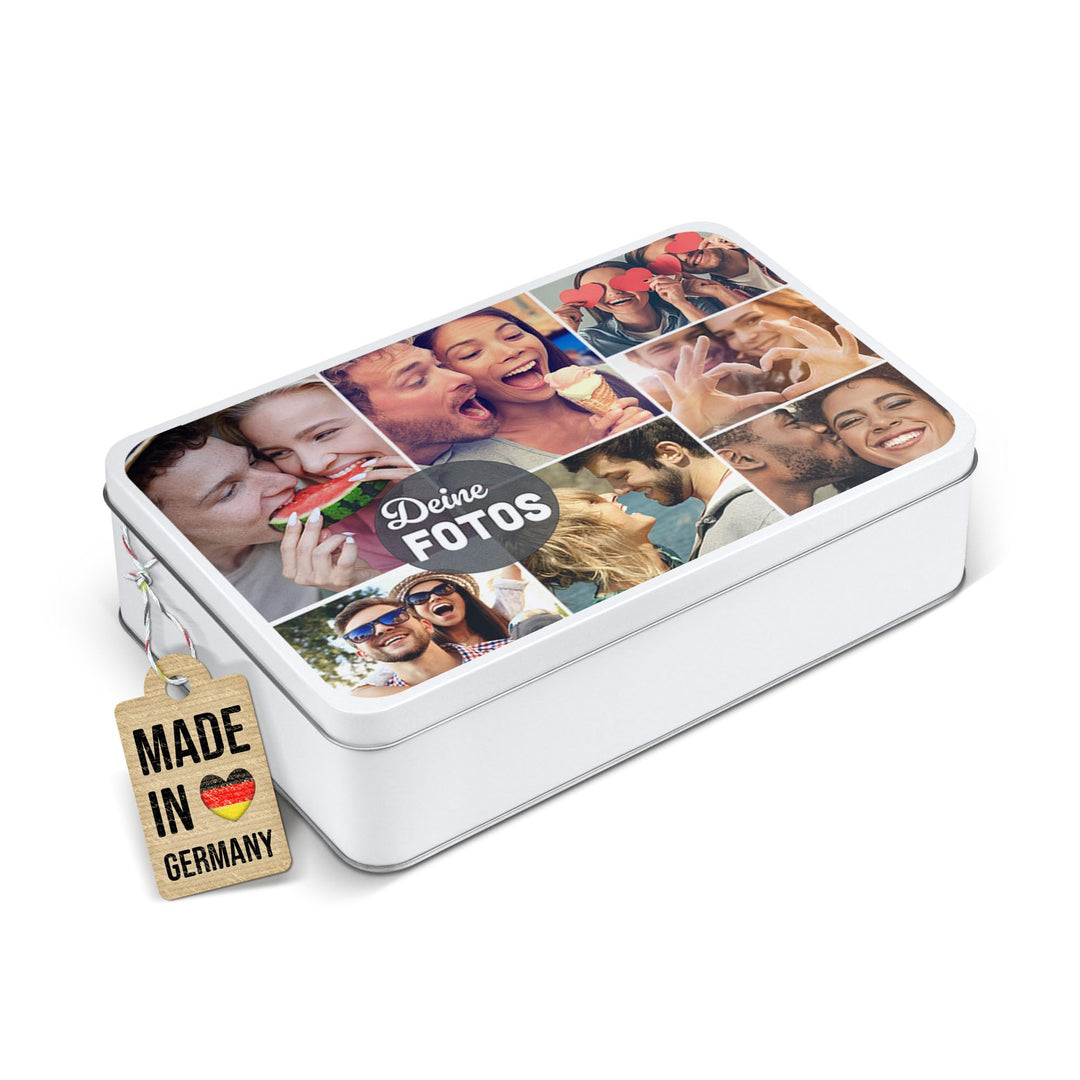 PR Print Royal Geschenkdose zum selbst gestalten mit Foto-Collage für 7 Fotos - Blechdose bedrucken,
