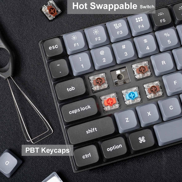 Keychron S1 Ultra-schlankes 75% US-Layout QMK Benutzerdefiniert Mechanische Tastatur mit Kabel Hot-s