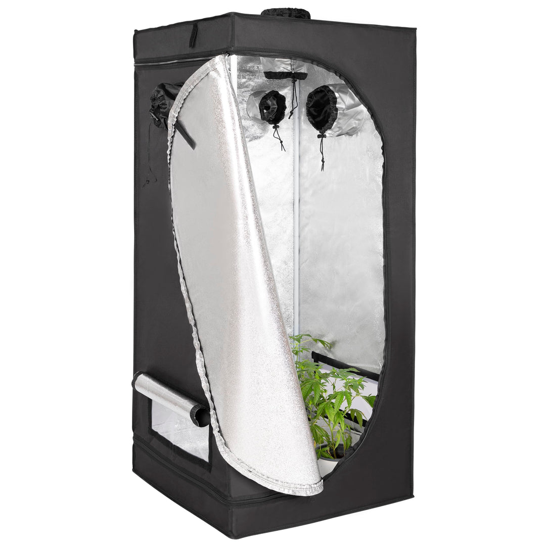ONVAYA® Pflanzen-Zuchtzelt ǀ 60 x 60 x 140 cm ǀ lichtundurchlässig ǀ mit 5 Zugängen ǀ inkl. wasserfe