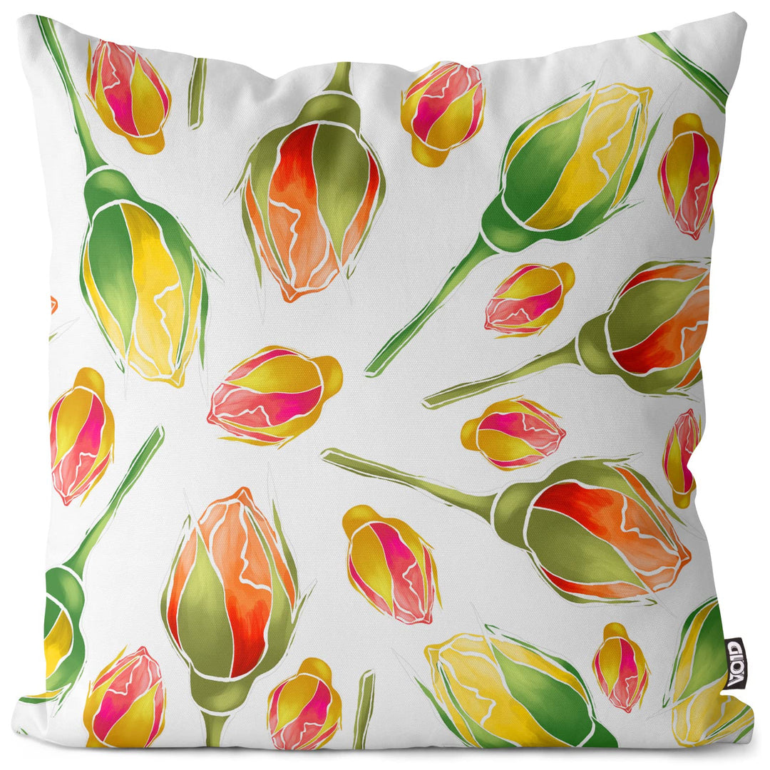 VOID Rosen Blumenmuster Grafik 50x50 Kissenhülle Polyester Zierkissen Couchkissen Ostern Osterdeko D