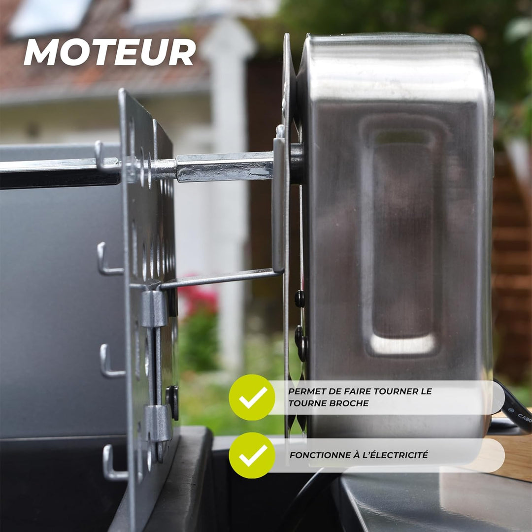 Cook in Garden ac084 Motor Drehspiess Elektrische Edelstahl 20,5 x 11,5 x 10 cm