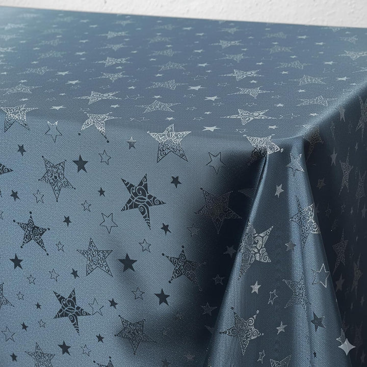 KAMACA Lotus Effekt Tischdecke Magic Stars mit Sternen Motiv - Fleckschutz Flüssigkeiten perlen einf