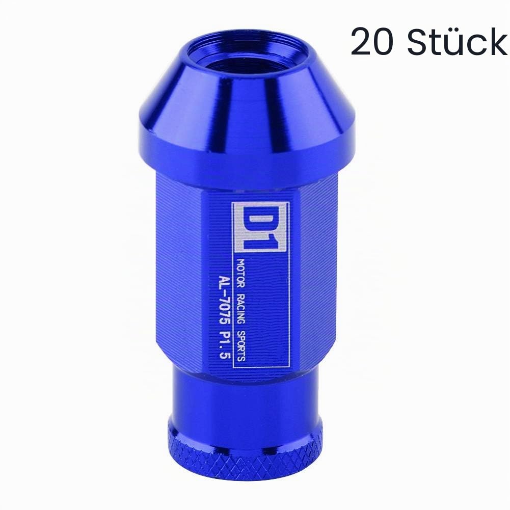 Radmuttern, 20 Stück M12X1.5 Autoreifenschrauben, Car Racing Aluminium Radmutter Radschrauben Mutter
