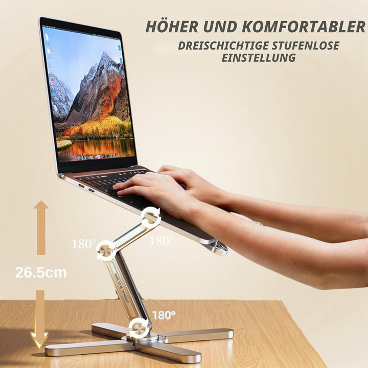 Laptopständer Mit 360° Drehbarer Basis, Höhenverstellbarer Laptopständer, Ergonomischer Faltbarer La