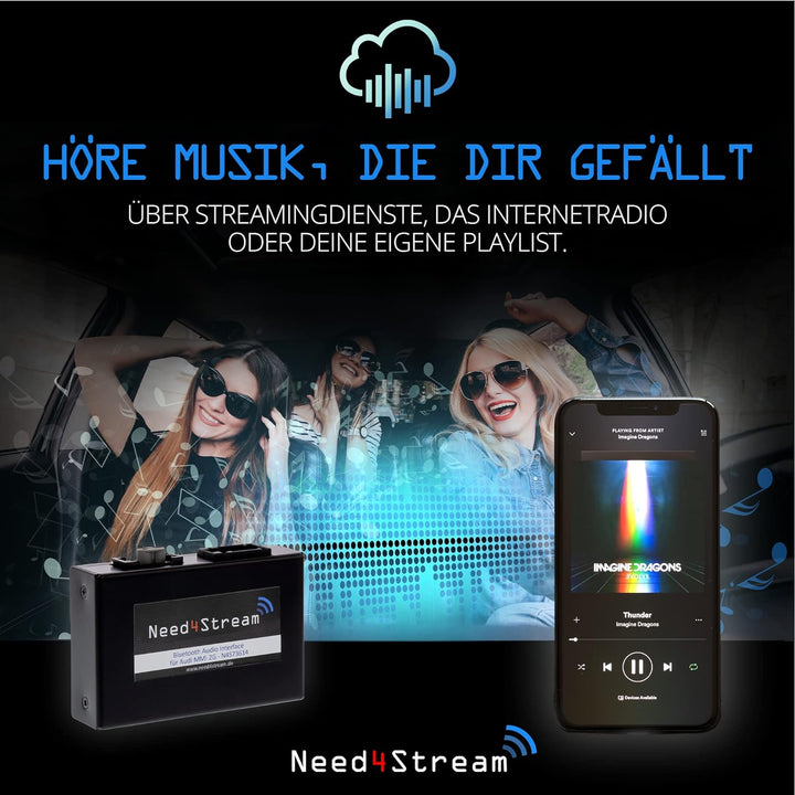Need4Stream N4S73614 A2DP Bluetooth Audio Interface mit Titelanzeige für MMI 2G, kompatibel mit Audi