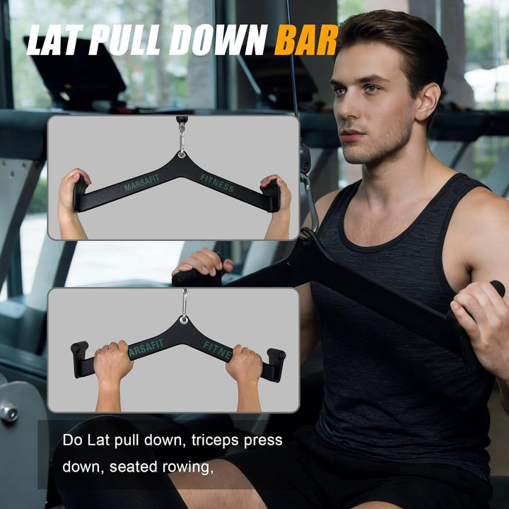 Home Gym Fitness Rowing T-bar V-bar Pulley Cable Machine Attachments Bicep Curl Tricep LAT pulldown