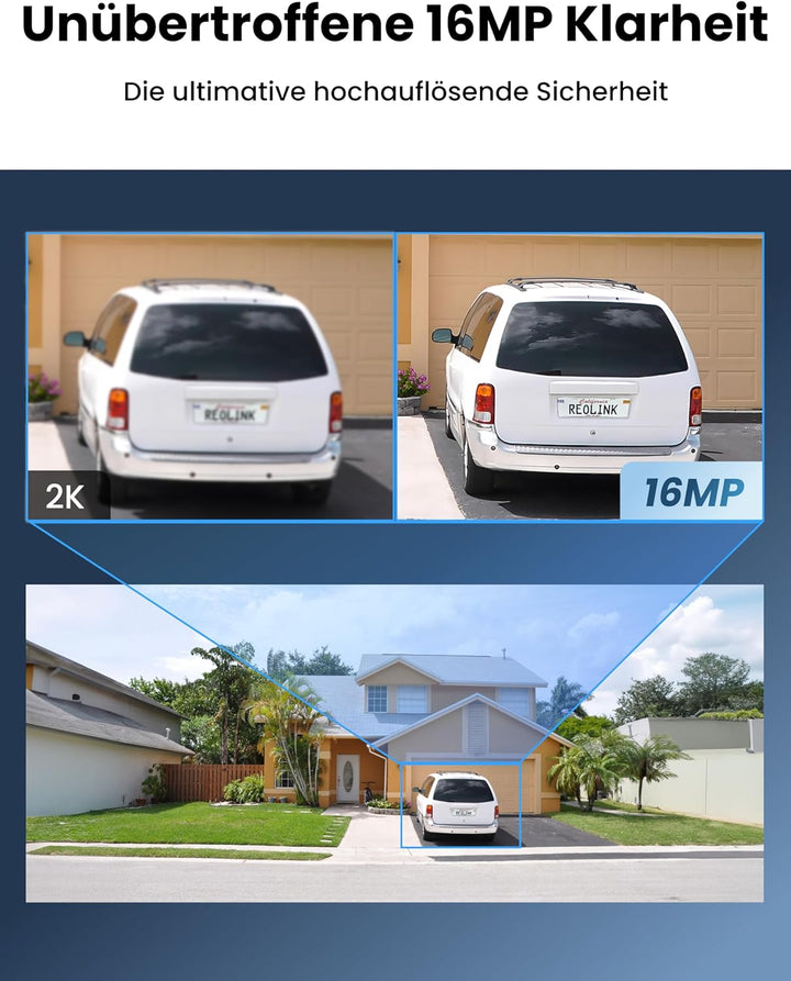Reolink Duo 3 WiFi, 16MP Wi-Fi 6 Überwachungskamera Aussen WLAN mit 180° Panoramablick, Bewegungsspu