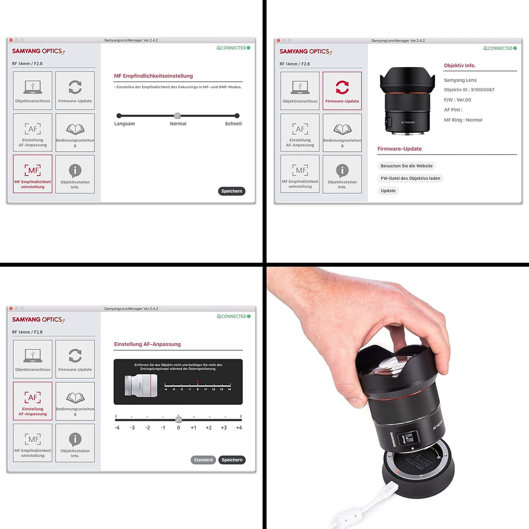 Samyang Lens Station für AF Canon RF Objektive - Docking-Station ermöglicht System Upgrade, kalibrie