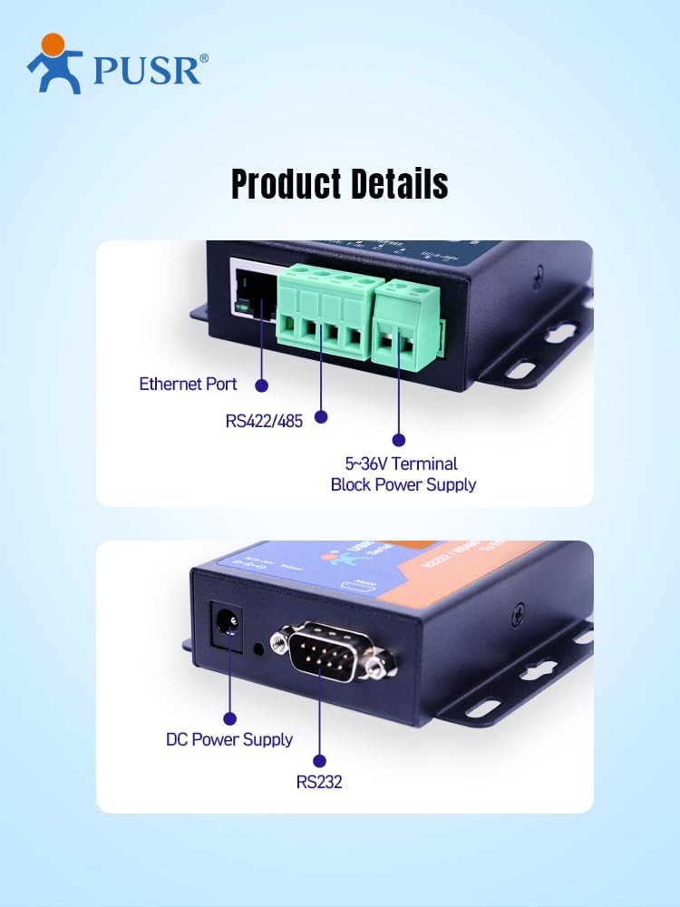PUSR TCP232-306 RS232 RS485 RS422 zu Ethernet TCP IP Modbus Gateway Seriell Gerät Server Seriell zu