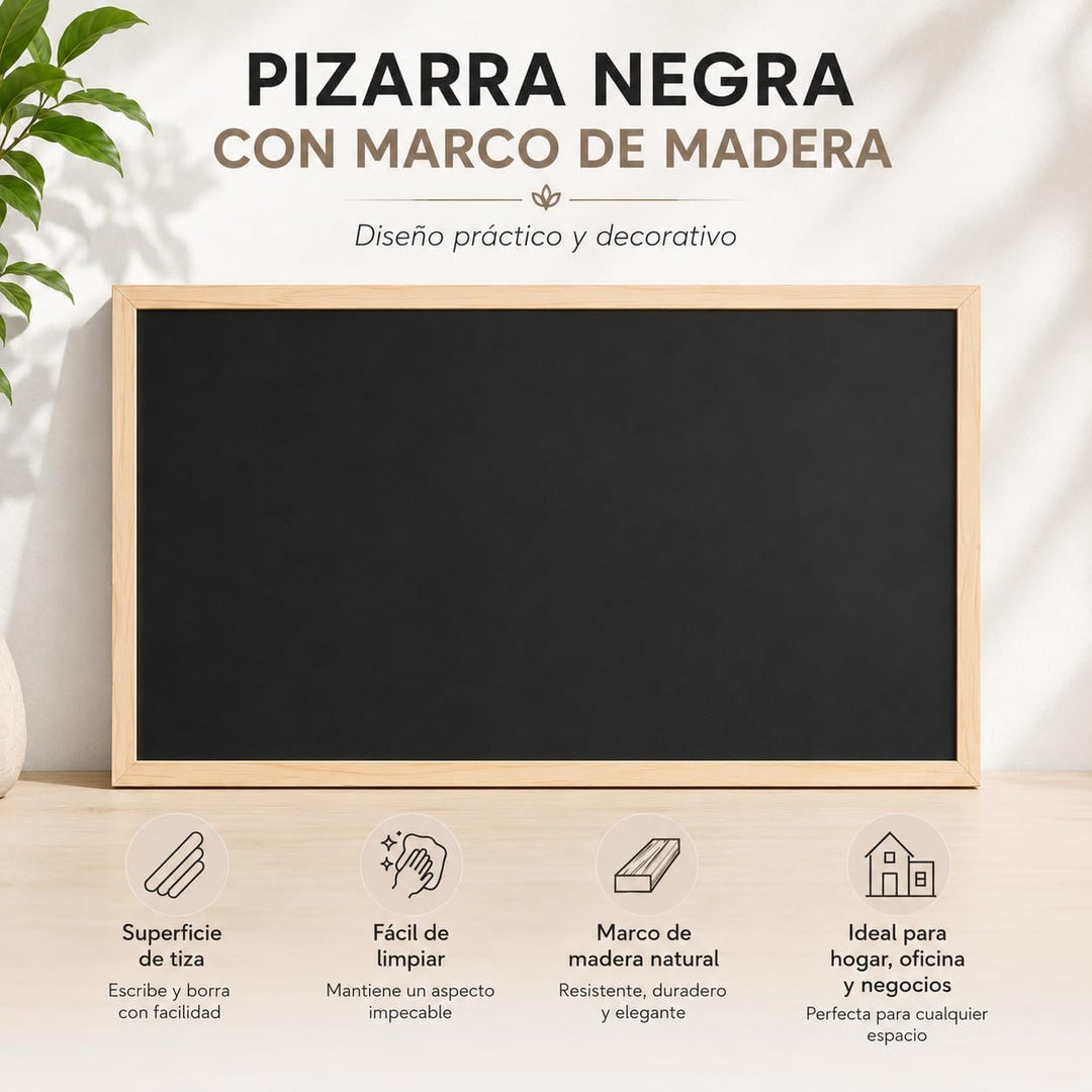 30x40cm Blackboard mit Holzrahmen, Kreidetafel Löschbar, Schwarze Tafel Zur Verwendung mit Tiza und
