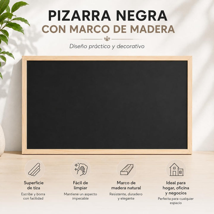 30x40cm Blackboard mit Holzrahmen, Kreidetafel Löschbar, Schwarze Tafel Zur Verwendung mit Tiza und