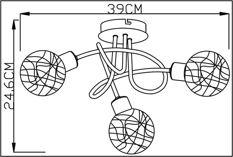 Trango 3-flammig Deckenleuchte 1002-38 Chromoptik incl. 3x 3,5 Watt G9 LED Leuchtmittel 3.000K warmw